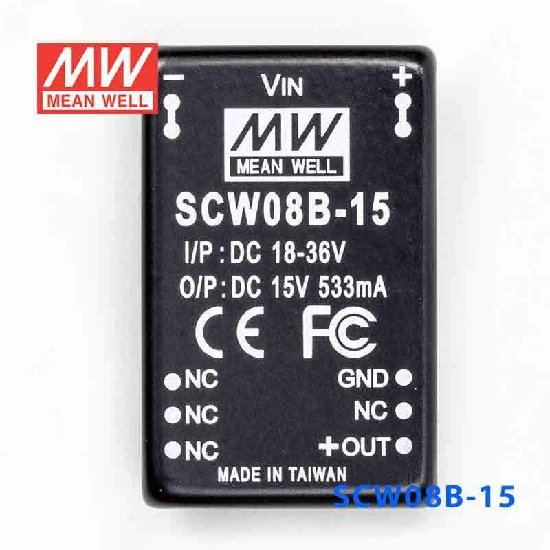 Mean Well SCW08B-15 DC-DC Converter - 8W 18~36V DC in 15V out 533mA - PHOTO 2