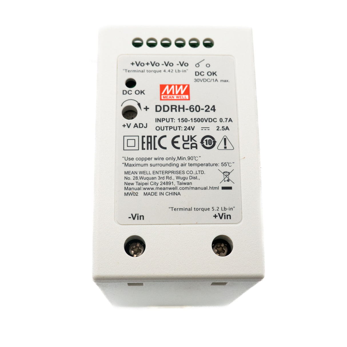 Mean Well DDRH-60-24 Ultra Wide Input DC-DC Converter, 60W 24V 2.5A - PHOTO 1