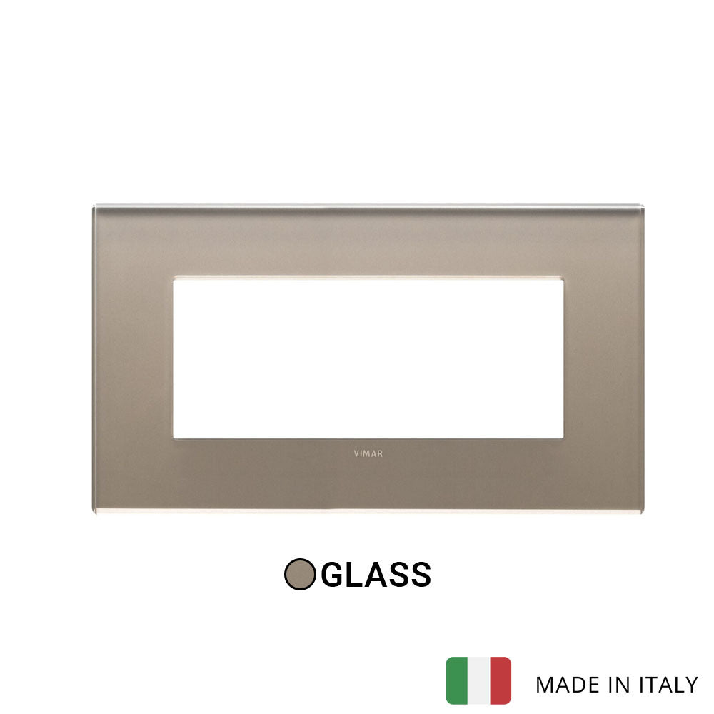 Vimar Eikon Exe Plate 5M Mirror Glass Opal Brown