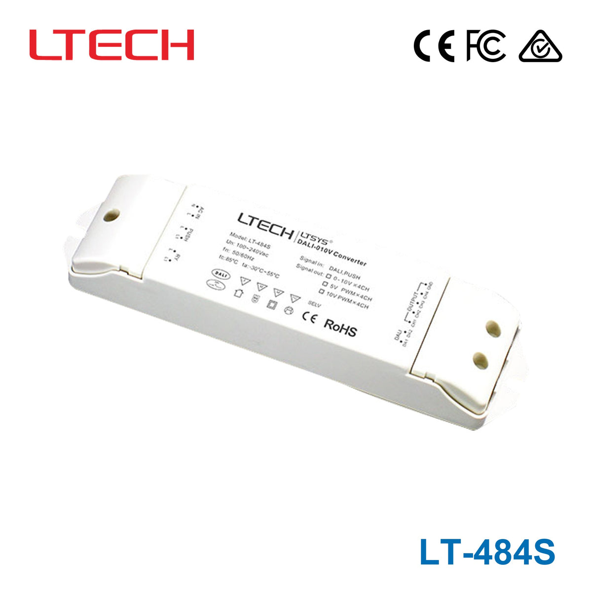 Ltech LT-484S Signal Converter - DALI/Push to PWM/0-10V