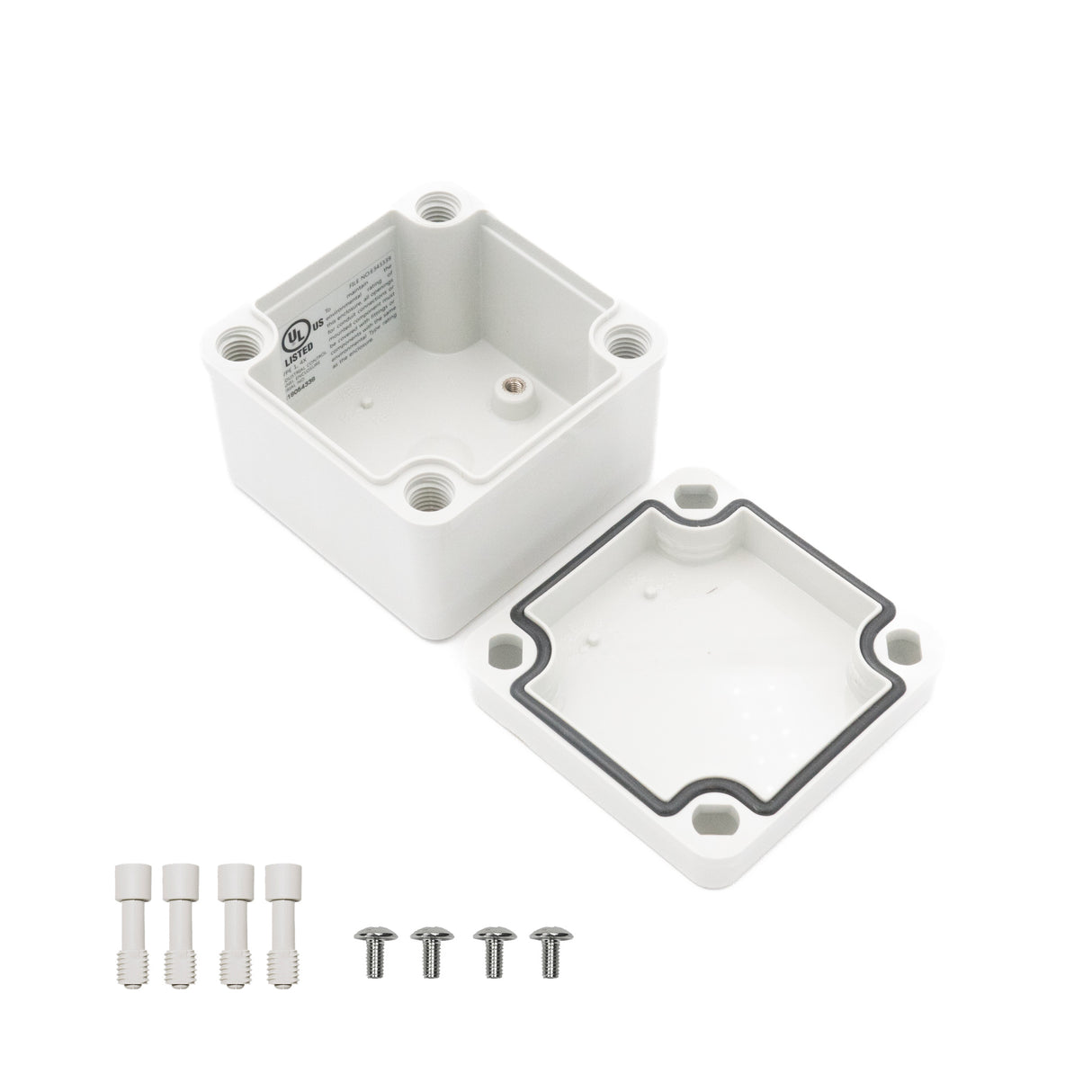 Boxco S-Series 80x80x60mm Plastic Enclosure, IP67, IK08, PC, Grey Cover, Screw Type - PHOTO 3