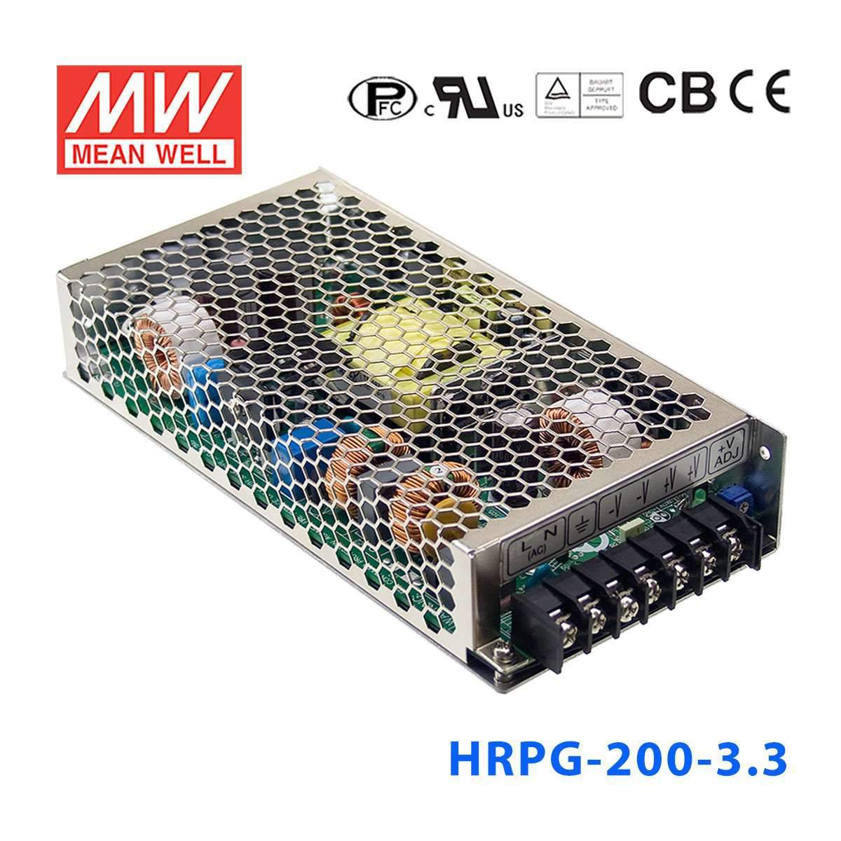 Mean Well HRPG-200-3.3 Power Supply 132W 3.3V 40A