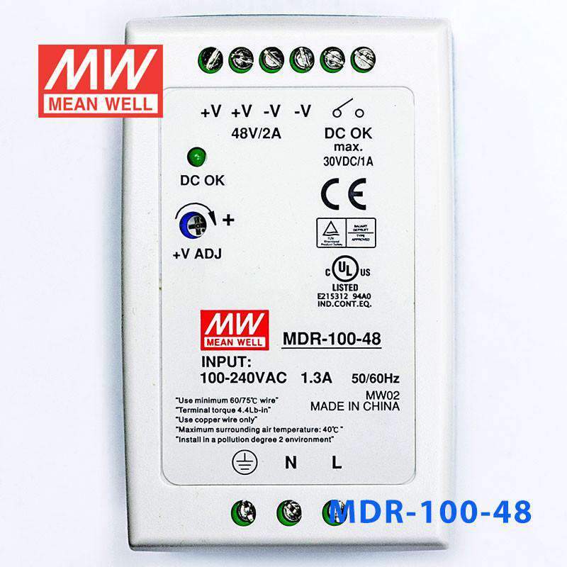 Mean Well MDR-100-48 Single Output Industrial Power Supply 100W 48V 2A - DIN Rail - PHOTO 2