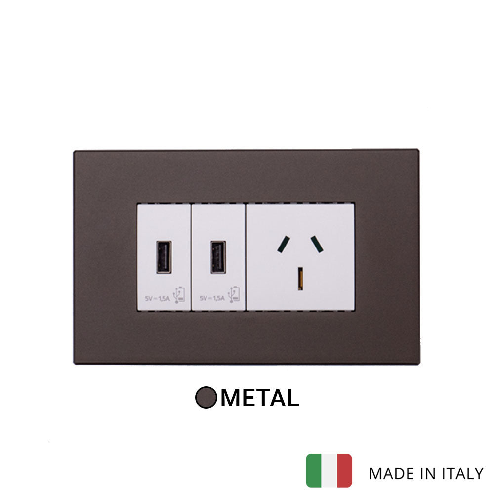 Vimar Eikon Wood 2 USB, 1 Socket - Oak - 15A - PHOTO 3