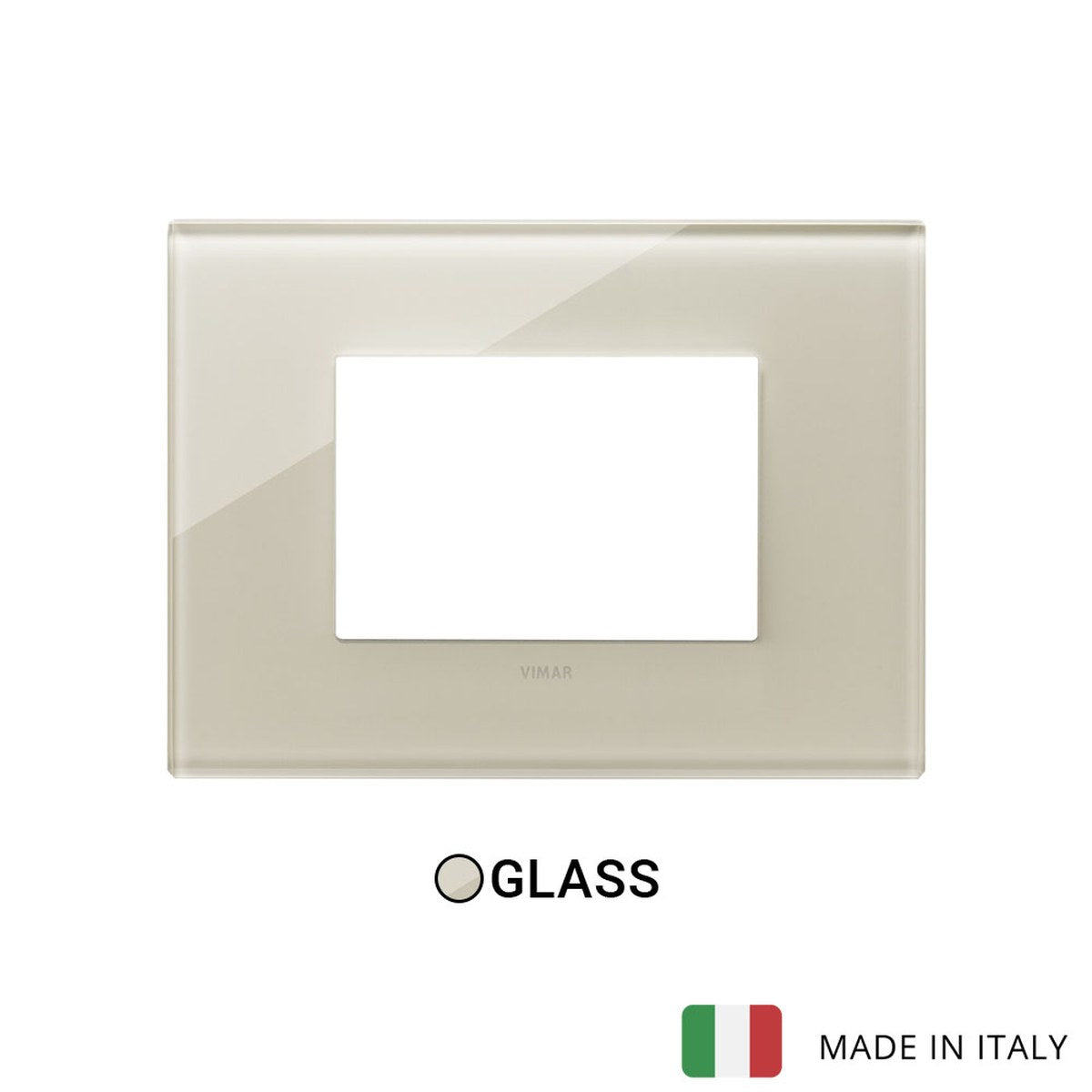 Vimar Eikon Exe Plate 3M Glass Canvas White