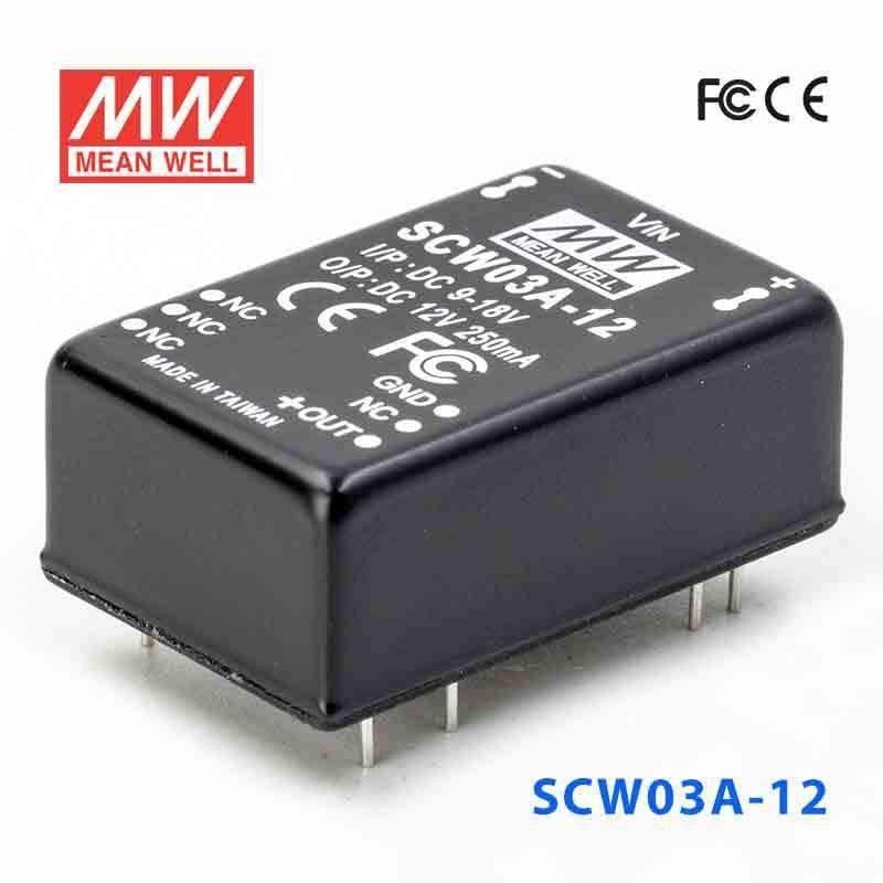 Mean Well SCW03A-12 DC-DC Converter - 3W 9~18V DC in 12V out