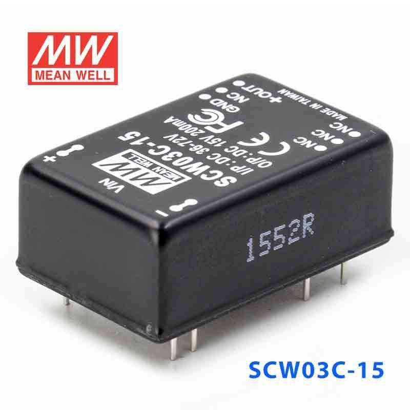 Mean Well SCW03C-15 DC-DC Converter - 3W 36~72V DC in 15V out - PHOTO 1