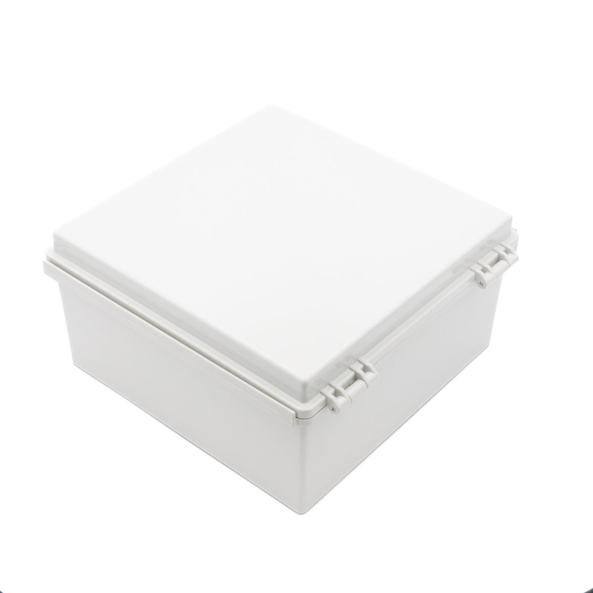 Boxco P-Series 300x300x150mm Plastic Enclosure, IP67, IK08, PC, Grey Cover, Molded Hinge and Latch Type - PHOTO 1