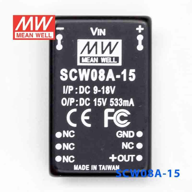 Mean Well SCW08A-15 DC-DC Converter - 8W 9~18V DC in 15V out 533mA - PHOTO 2