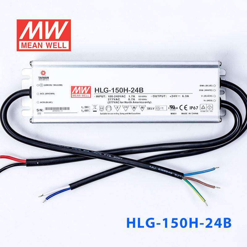 Mean Well HLG-150H-24B Power Supply 150W 24V- Dimmable 6.3A - PHOTO 2