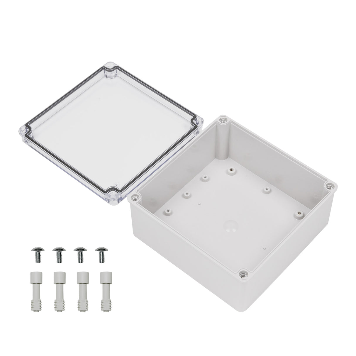 Boxco S-Series 200x200x100mm Plastic Enclosure, IP67, IK08, ABS, Transparent Cover, Screw Type - PHOTO 2