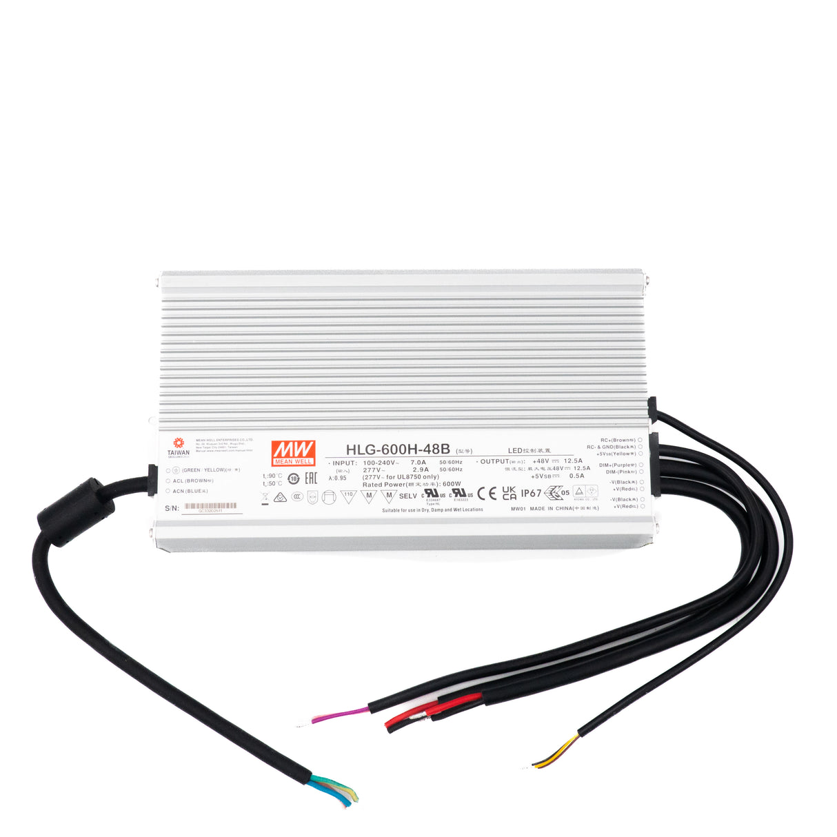 Mean Well HLG-600H-48B Power Supply 600W 48V- Dimmable 12.5A - PHOTO 1