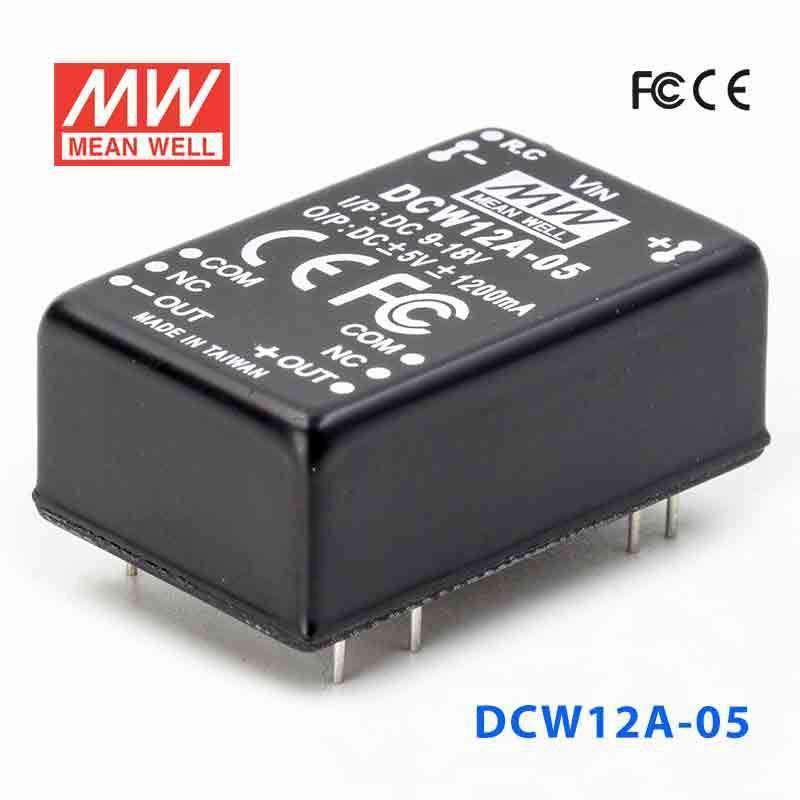 Mean Well DCW12A-05 DC-DC Converter - 12W - 9~18V in ±5V out 1.2A