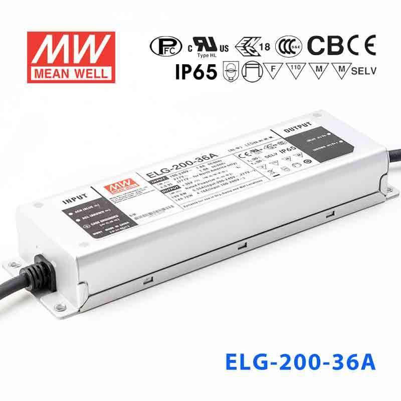 Mean Well ELG-200-36A Power Supply 200W 36V - Adjustable 5.55A