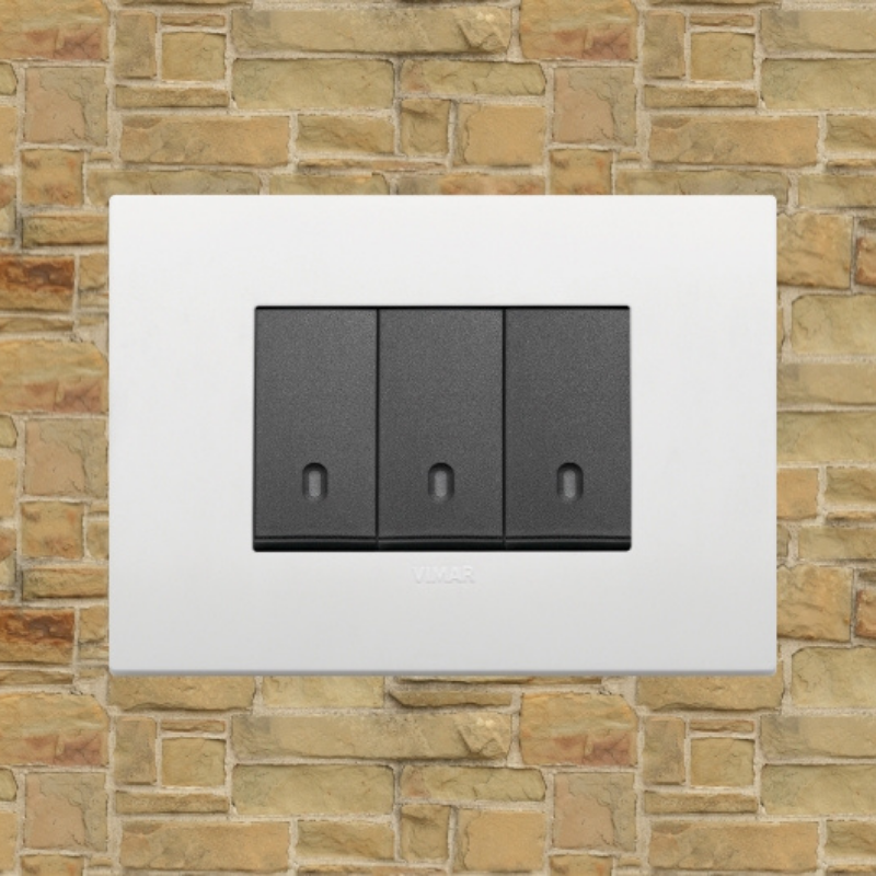 Vimar Arke Plastic 3 Gang switch - White - 16A - PHOTO 7