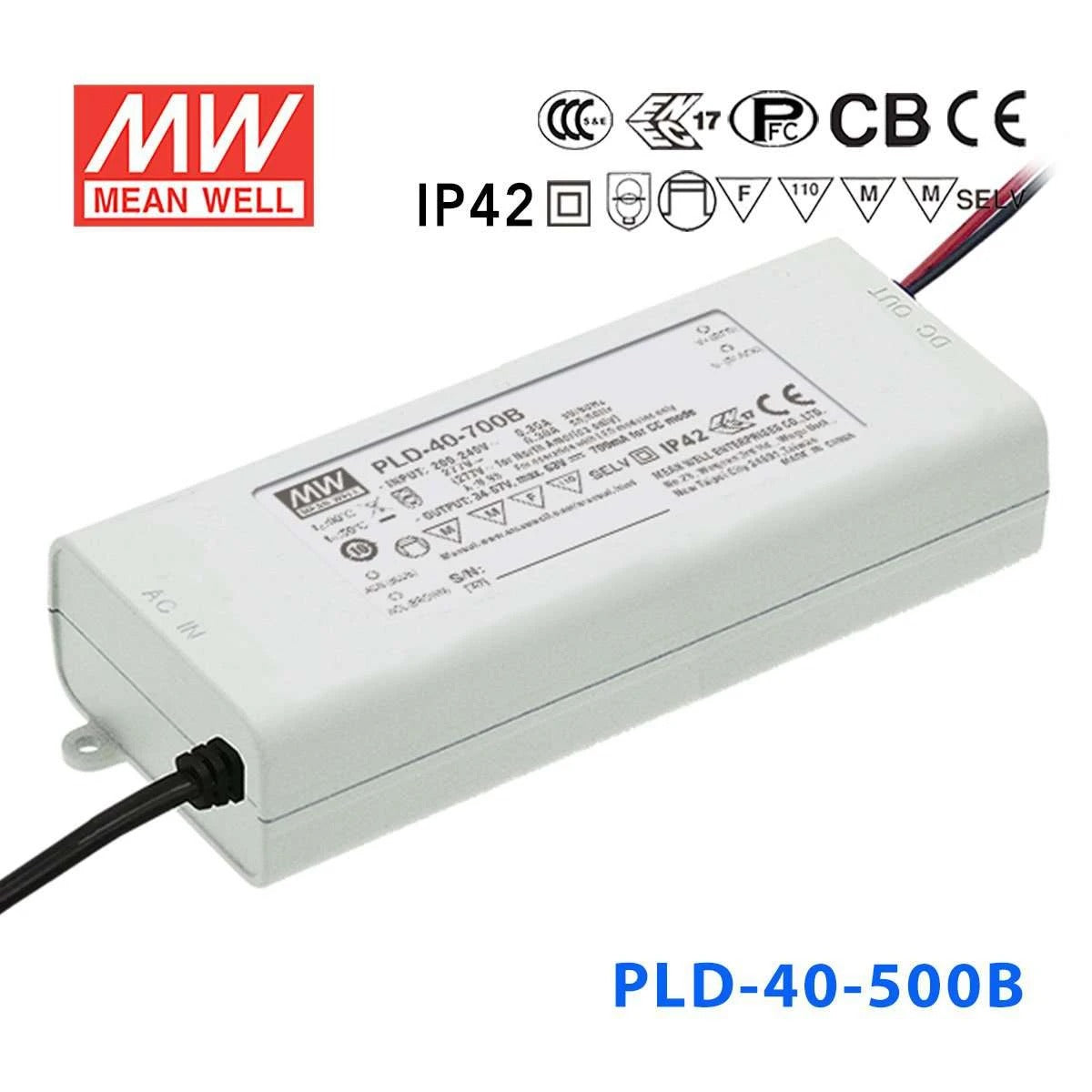 Mean Well PLD-40-500B Power Supply 40W 500mA