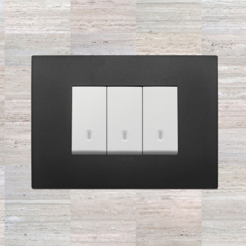 Vimar Arke Plastic 3 Gang switch - Black - 16A - PHOTO 6