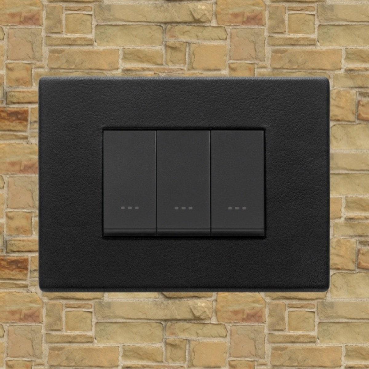 Vimar Eikon Leather 3 Gang Switch - Black Forest - 16A - PHOTO 7