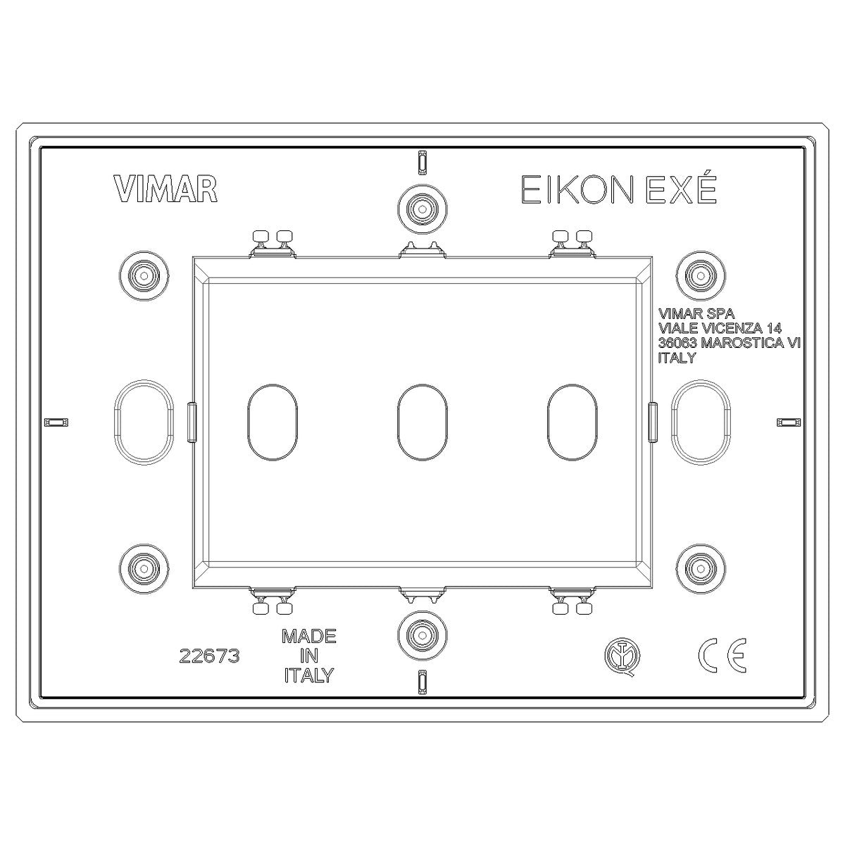 Vimar Eikon Plate 3Mx3 Vintage Brushed Nickel - PHOTO 1