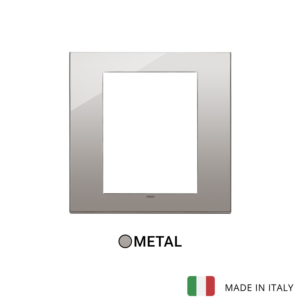 Vimar Eikon Exe Plate 8M Metal Black Chrome