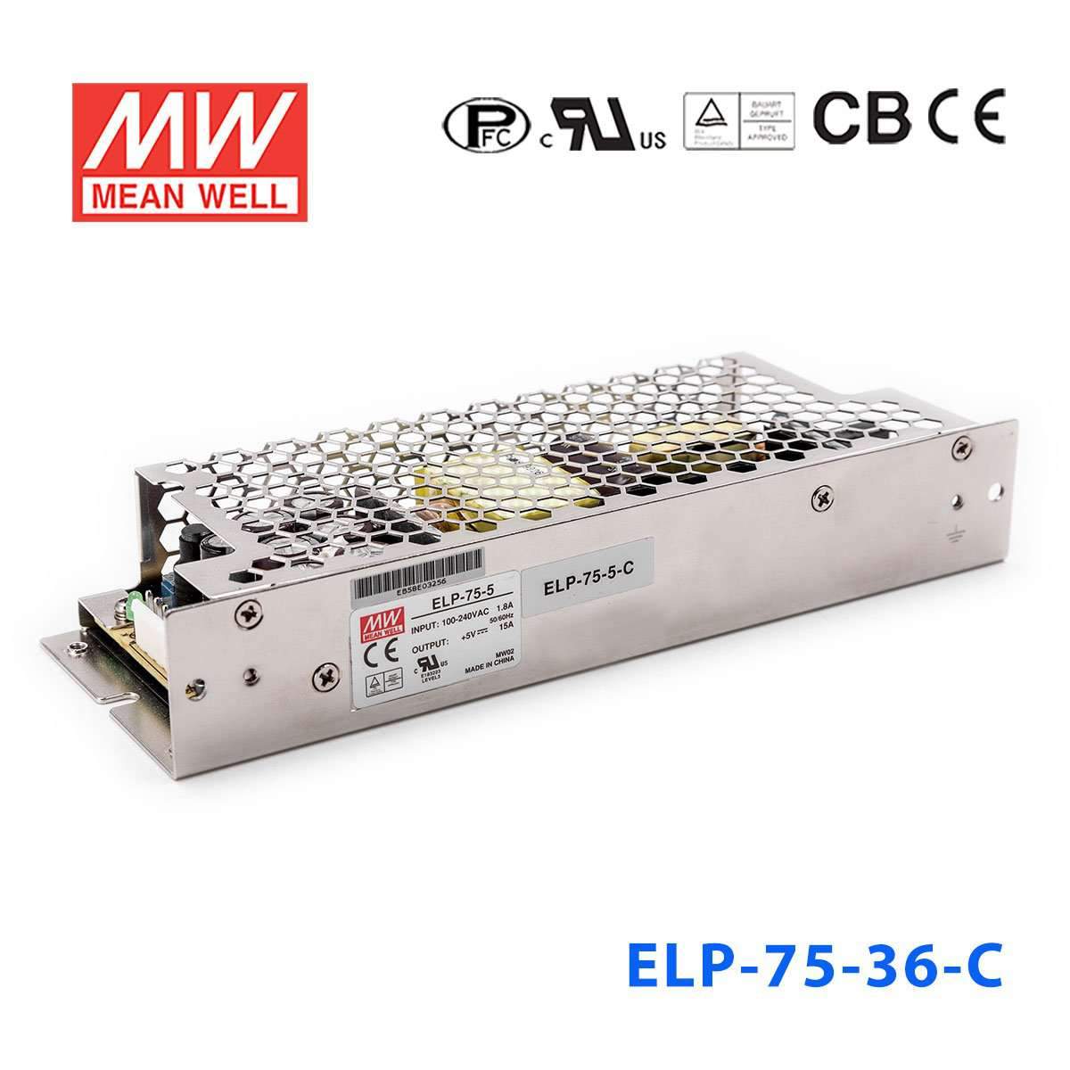 Mean Well ELP-75-36-C Power Supply 75W 36V 2.1A