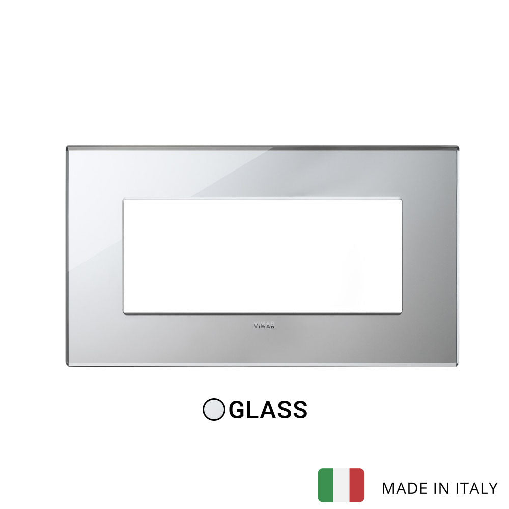 Vimar Eikon Exe Plate 5M Mirror Glass Ice Silver