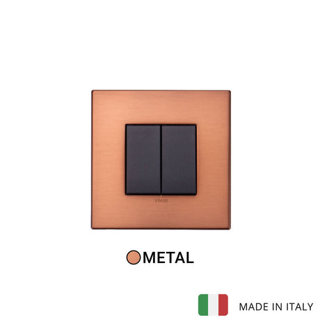 Vimar Eikon Metal 2 Gang Switch - Brushed Copper - 16A - PHOTO 3