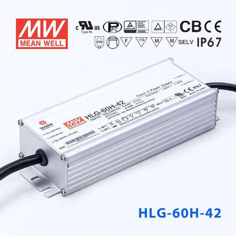 Mean Well HLG-60H-42 Power Supply 60W 42V 1.45A
