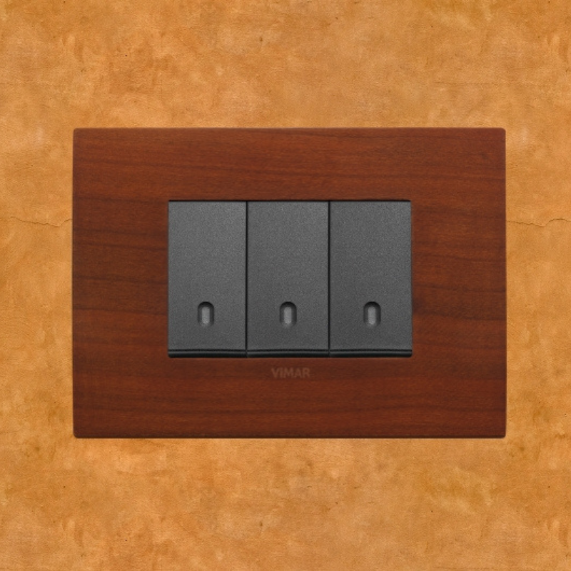 Vimar Arke Wood 3 Gang switch - Cherry Wood - 16A - PHOTO 9