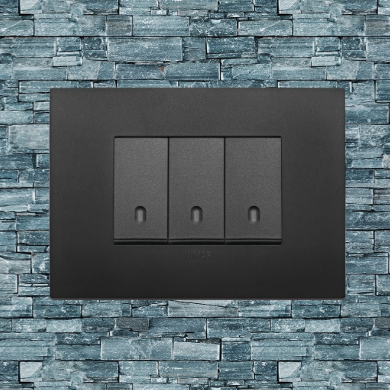 Vimar Arke Plastic 3 Gang switch - Black - 16A - PHOTO 17