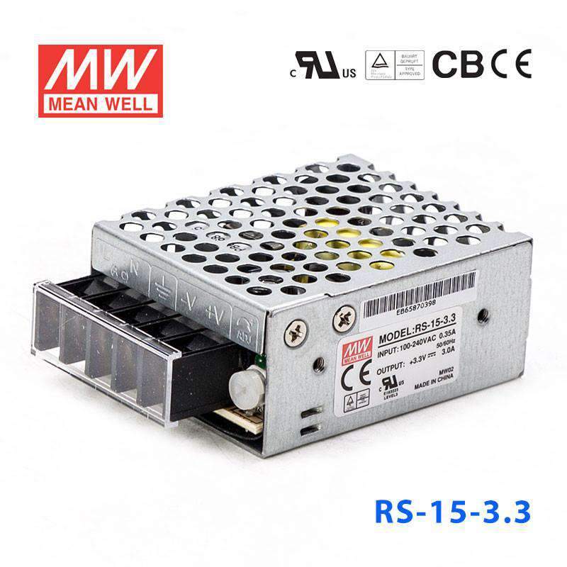 Mean Well RS-15-3.3 Power Supply 15W 3.3V 3A