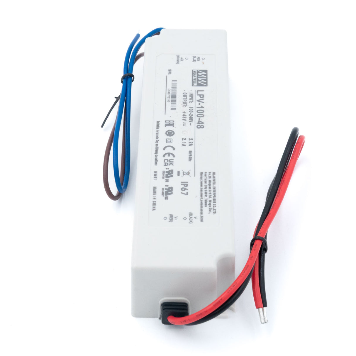 Mean Well LPV-100-48 LED Driver — 100.8W 48V 2.1A IP67 Waterproof - PHOTO 2