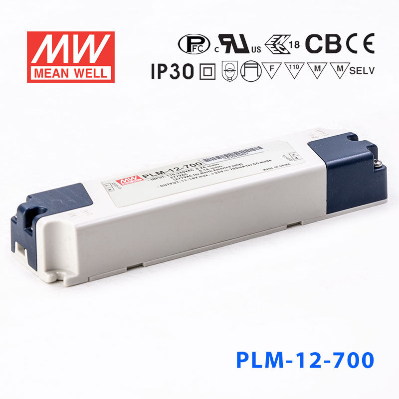 Mean Well PLM-12-700, 700mA Constant Current with PFC - Terminal Block