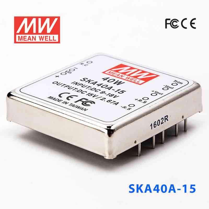 Mean Well SKA40A-15 DC-DC Converter - 35W - 9~18V in 15V out 2.67A