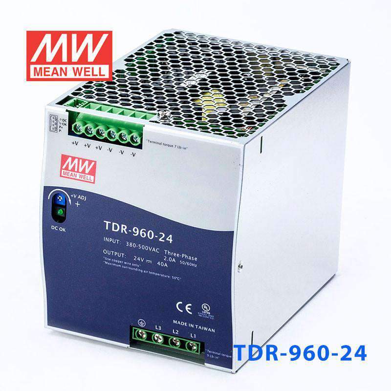 Mean Well TDR-960-24 Single Output Industrial Power Supply 960W 24V 40A - DIN Rail - PHOTO 1