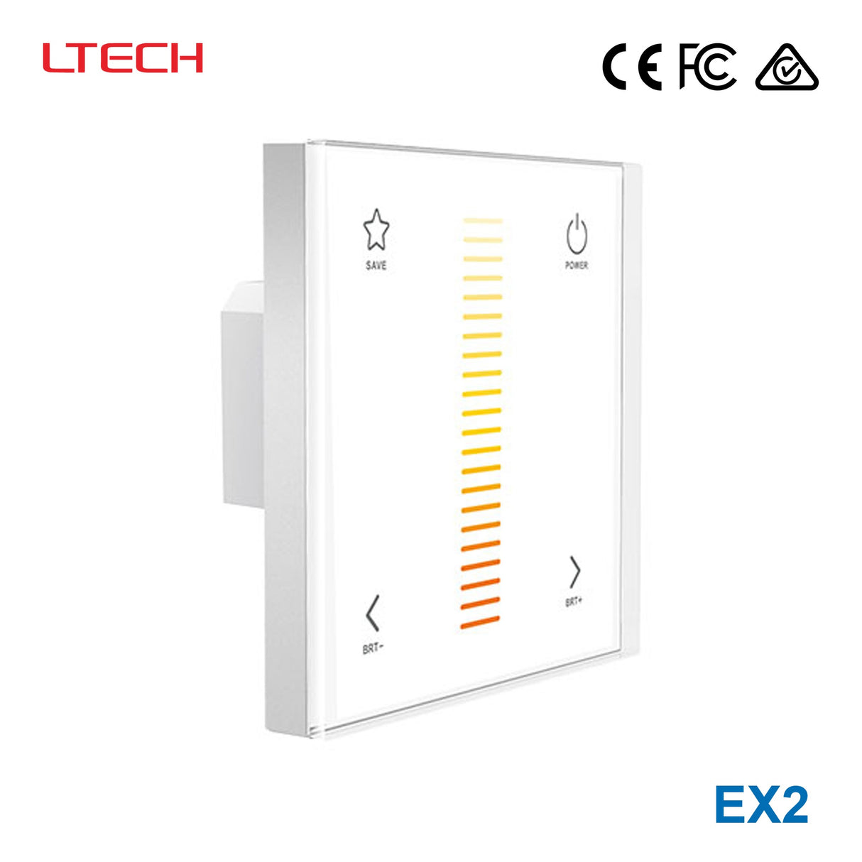 Ltech EX2 Wireless RF/DMX512 Single-zone Touch Panel - Colour Temperature