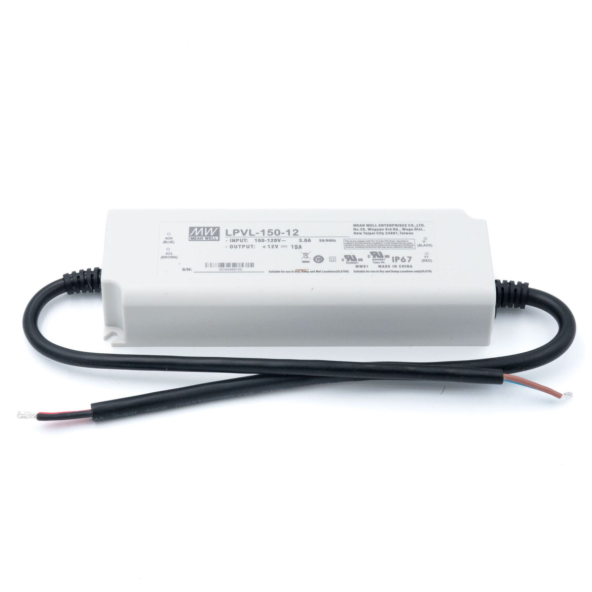 Mean Well LPV-150-12 LED Driver β 120W 12V 10A IP67 Waterproof - PHOTO 1