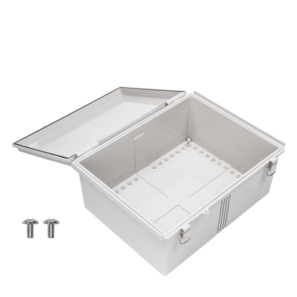 Boxco P-Series 350x450x200mm Plastic Enclosure, IP67, IK08, ABS, Grey Cover, Molded Hinge and Latch Type - PHOTO 3