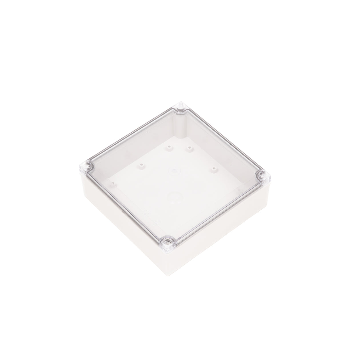 Boxco M-Series 180x180x60mm Plastic Enclosure, IP67, IK08, PC, Transparent Cover, Screw Type - PHOTO 1