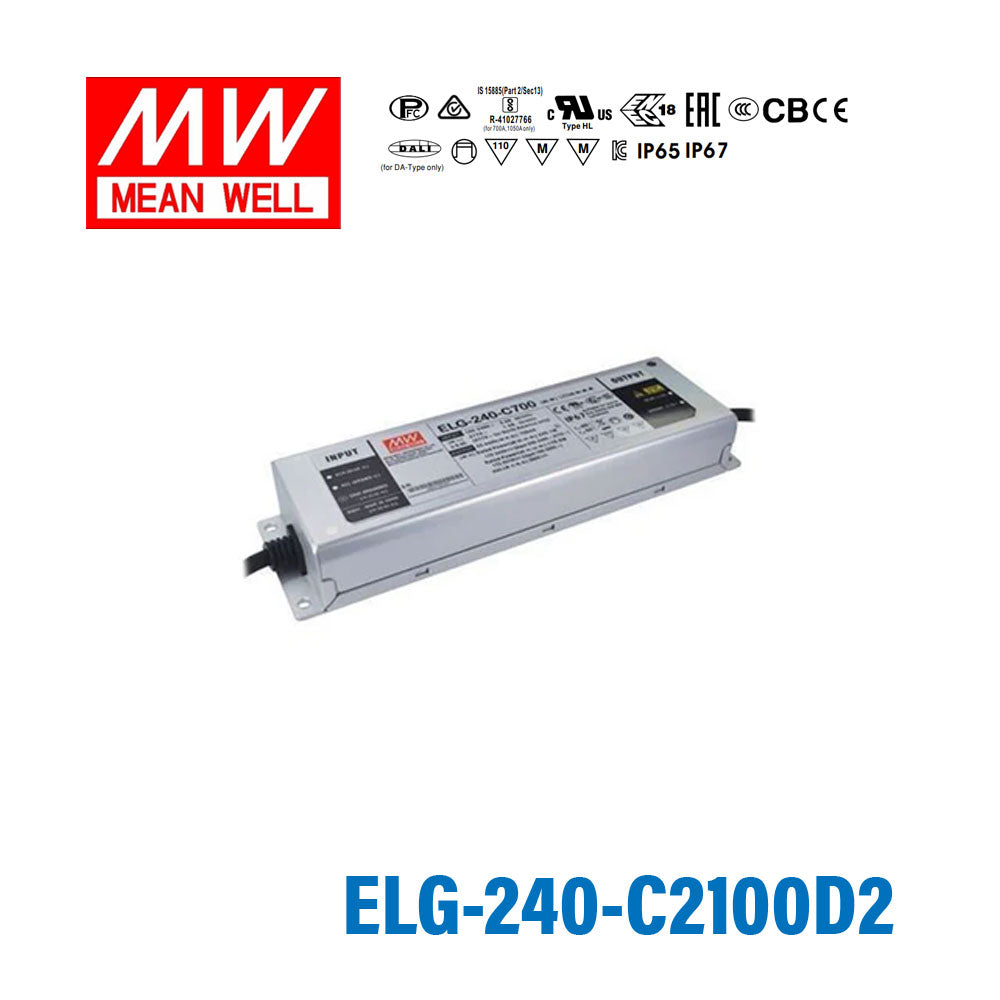 Mean Well ELG-240-C2100D2 AC-DC Single output LED Driver (CC) with PFC