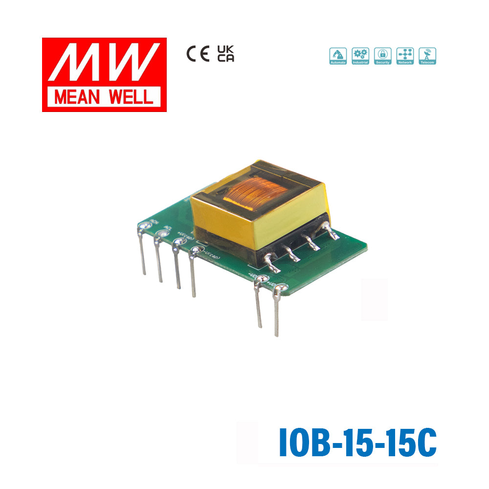 Mean Well IOB-15-15C AC-DC On Board Type Power Module 15W 15V, Vertical 1A