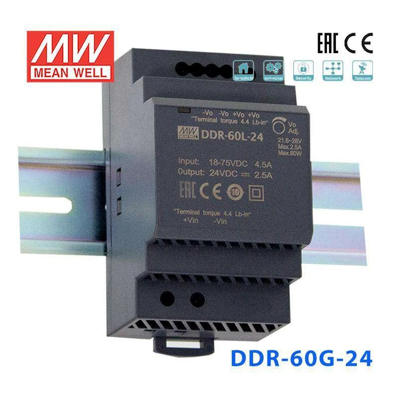 Mean Well DDR-60G-24 DC-DC Converter - 60W - 9~36V in 24V out 2.5A