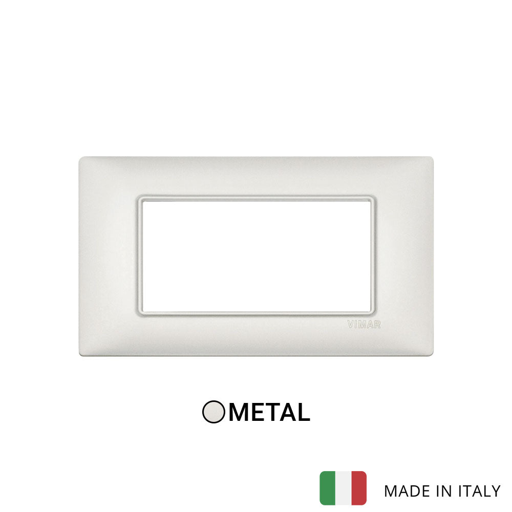 Vimar Plana Plate 4M Metal Pearl Silver