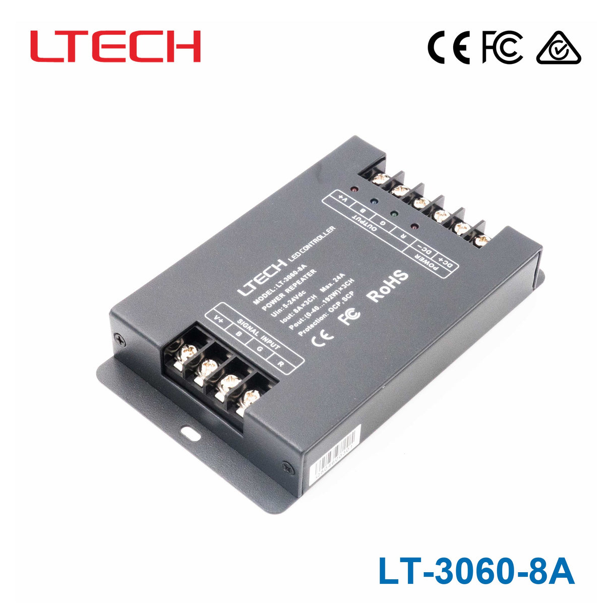 Ltech LT-3060-8A PWM Constant Voltage Repeater - RGB
