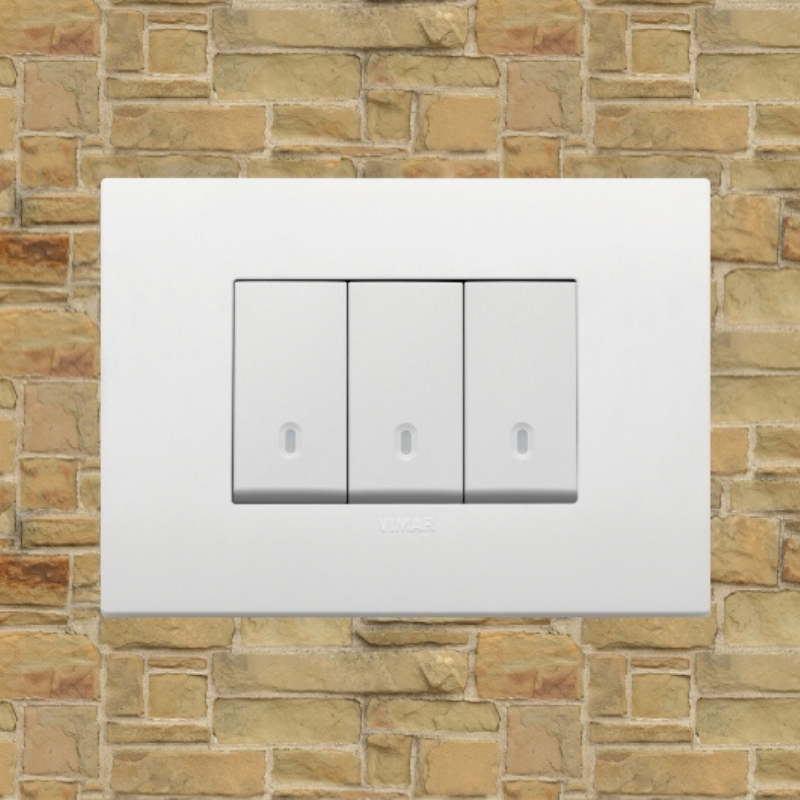 Vimar Arke Plastic 3 Gang switch - White - 16A - PHOTO 8
