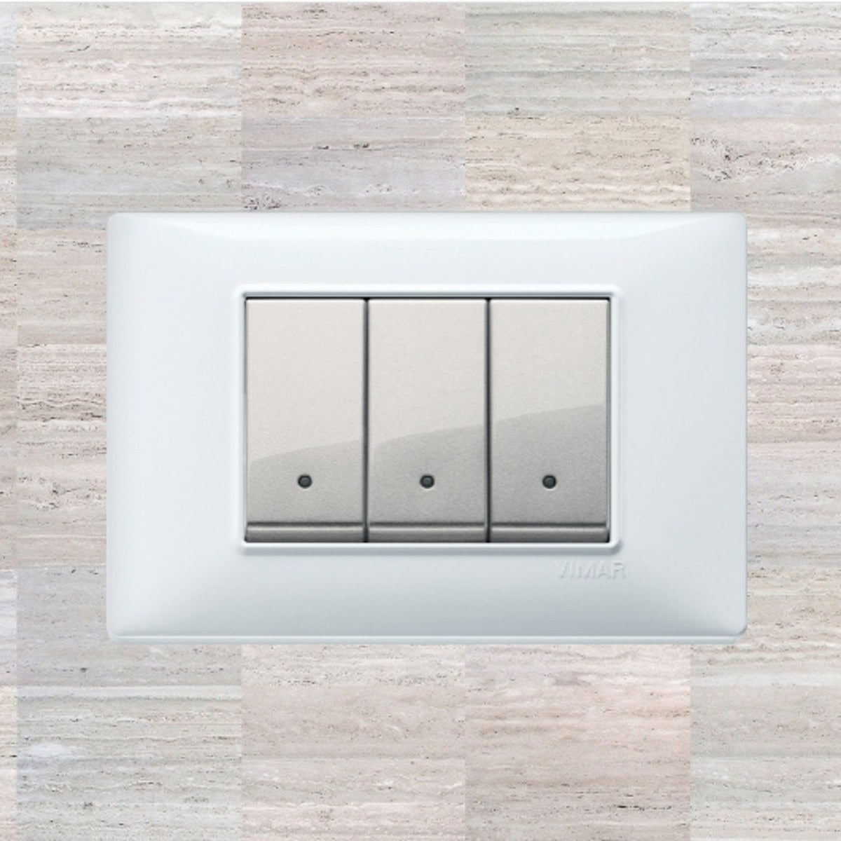 Vimar Plana Plastic 3 Gang Switch - White - 16A - PHOTO 4