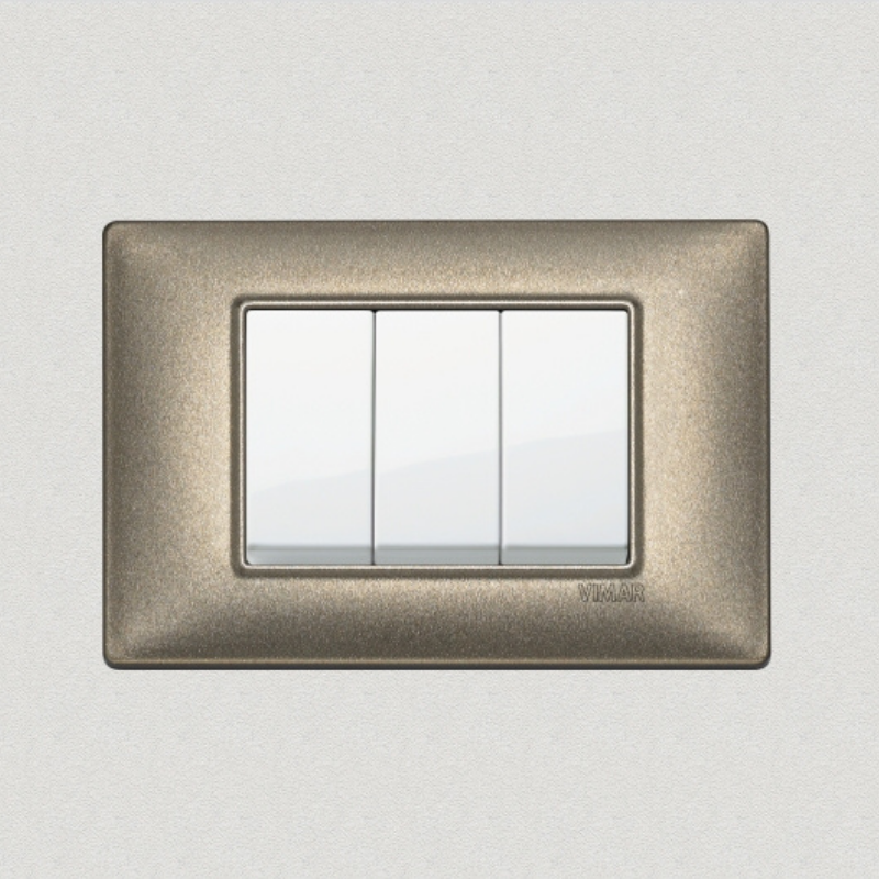 Vimar Plana Metal 3 Gang Switch - Metallic Bronze - 16A - PHOTO 11