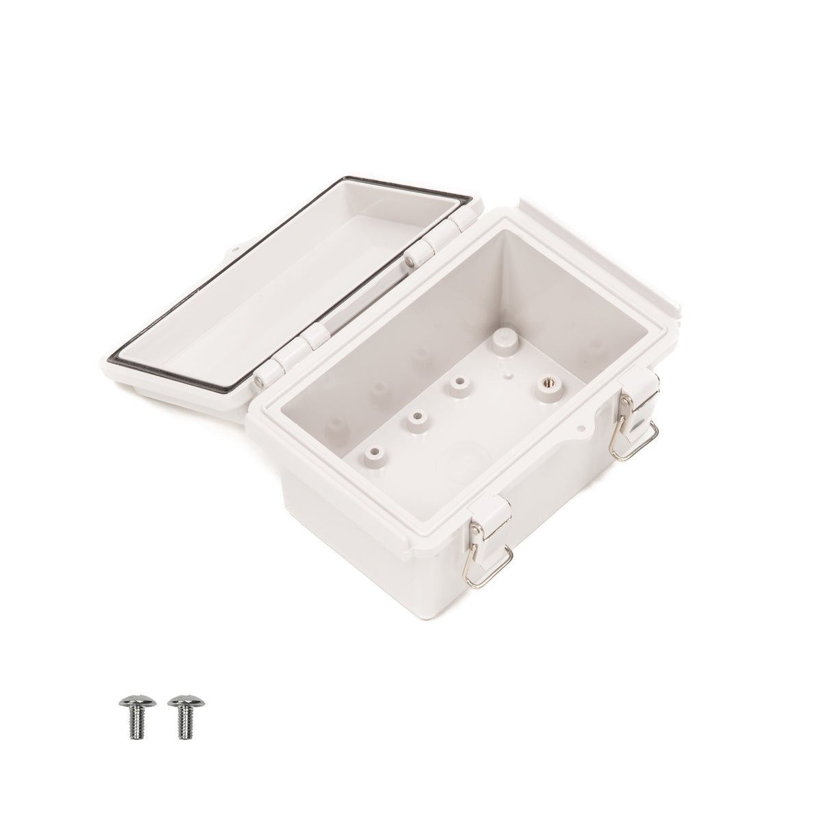 Boxco P-Series 160x210x130mm Plastic Enclosure, IP67, IK08, PC, Grey Cover, Molded Hinge and Latch Type - PHOTO 3
