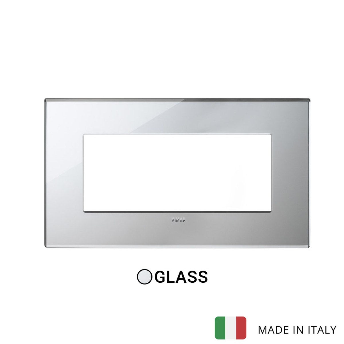 Vimar Eikon Exe Plate 5M Mirror Glass Ice Silver