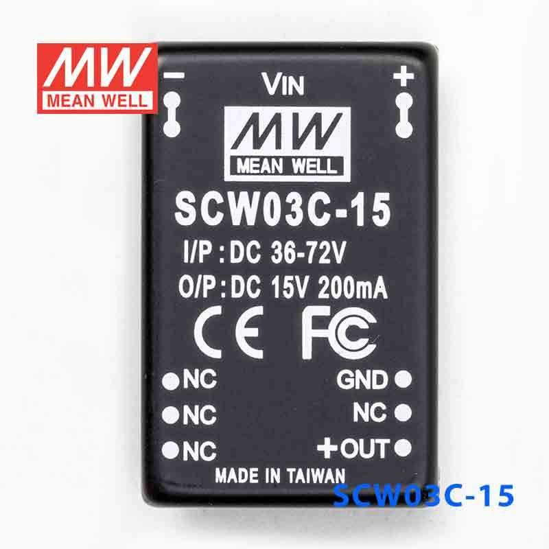 Mean Well SCW03C-15 DC-DC Converter - 3W 36~72V DC in 15V out - PHOTO 2